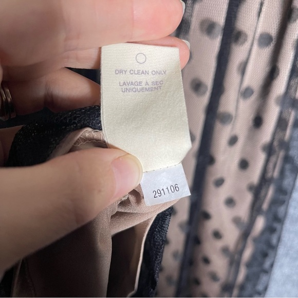 Fossil Women’s Medium Polka Dot Black Champagne Cocktail Dark Fairy Mini Dress - Picture 11 of 11